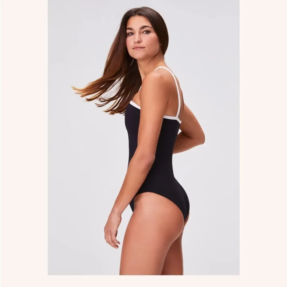NWT Lisa Marie Fernandez Bandeau Maillot with Piping $475